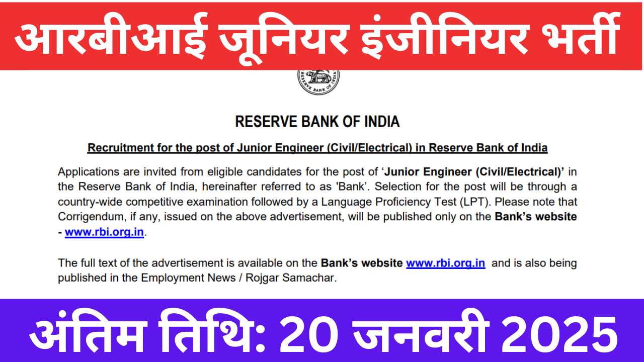 RBI JE Vacancy 2025